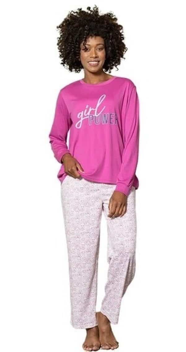 Pijama Algodón Girl Power Fuscia Mujer Baziani