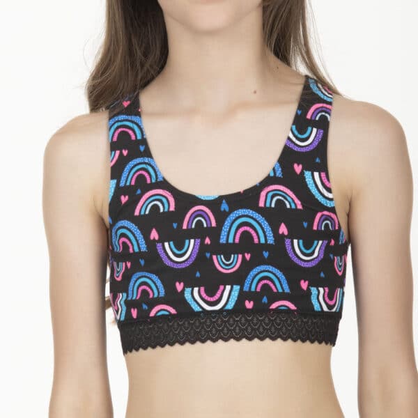 Top de Algodón Estampado con Encaje - Imagen 3