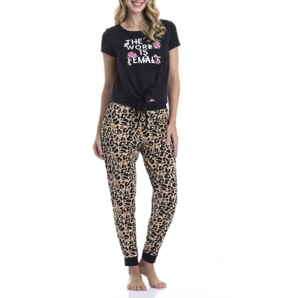 Pijama Largo Algodón con Estampado