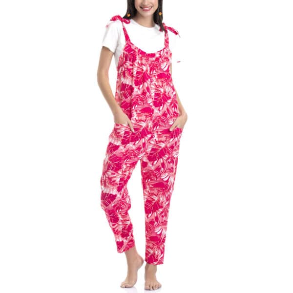 Pijama Jardinera en Viscosa con Estampado Floreado