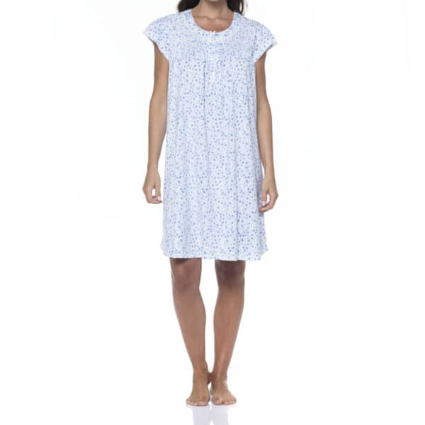 Camisa de Dormir Estampada de Algodón