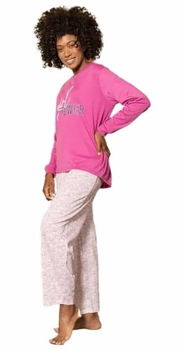 Pijama Algodón Girl Power Fuscia Mujer Baziani - Imagen 2