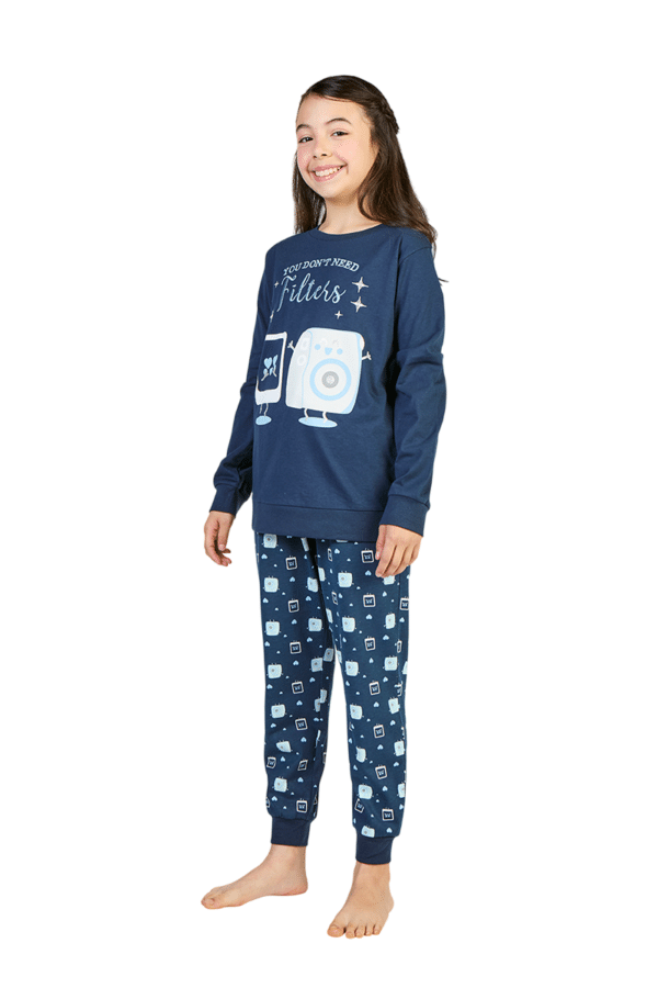 Pijama Cotton Niña con Estampado y Bordado - Imagen 2