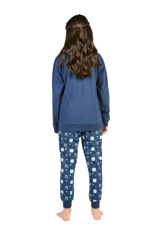 Pijama Cotton Niña con Estampado y Bordado - Imagen 3