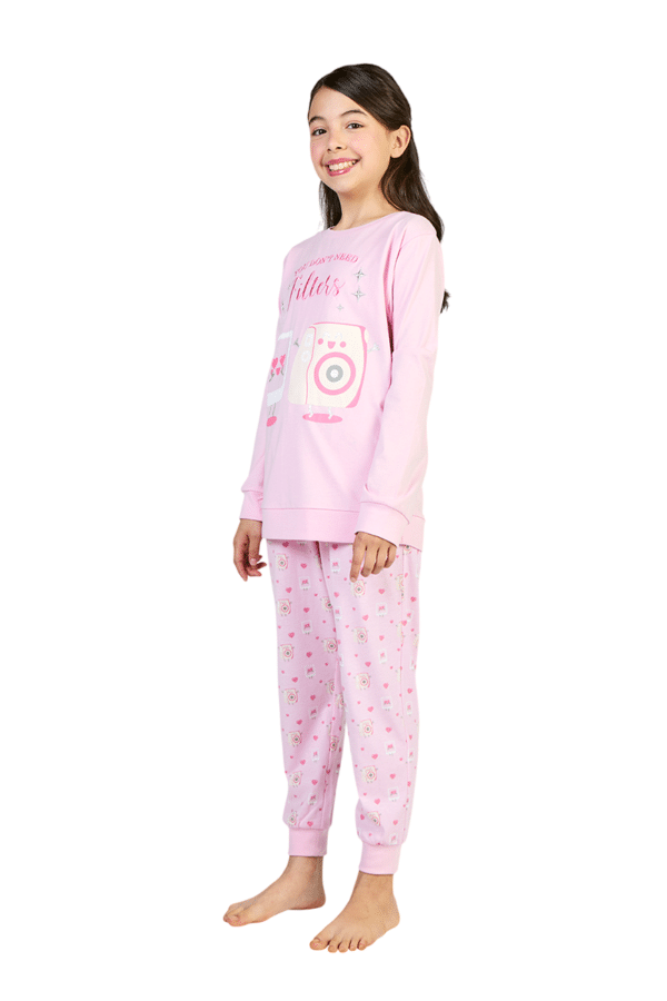 Pijama Cotton Niña con Estampado y Bordado - Imagen 6