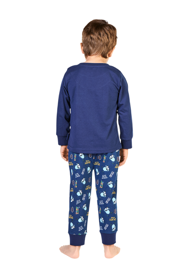 Pijama Cotton manga larga con bordado y cintura ajustable - Imagen 3
