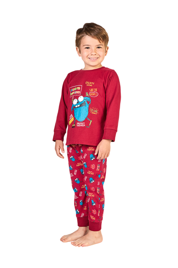 Pijama Cotton manga larga con bordado y cintura ajustable - Imagen 7