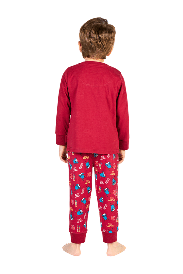 Pijama Cotton manga larga con bordado y cintura ajustable - Imagen 6