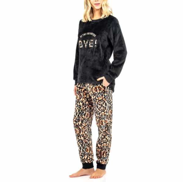 Pijama Estampado Leopardo Polar Lady Genny - Imagen 2