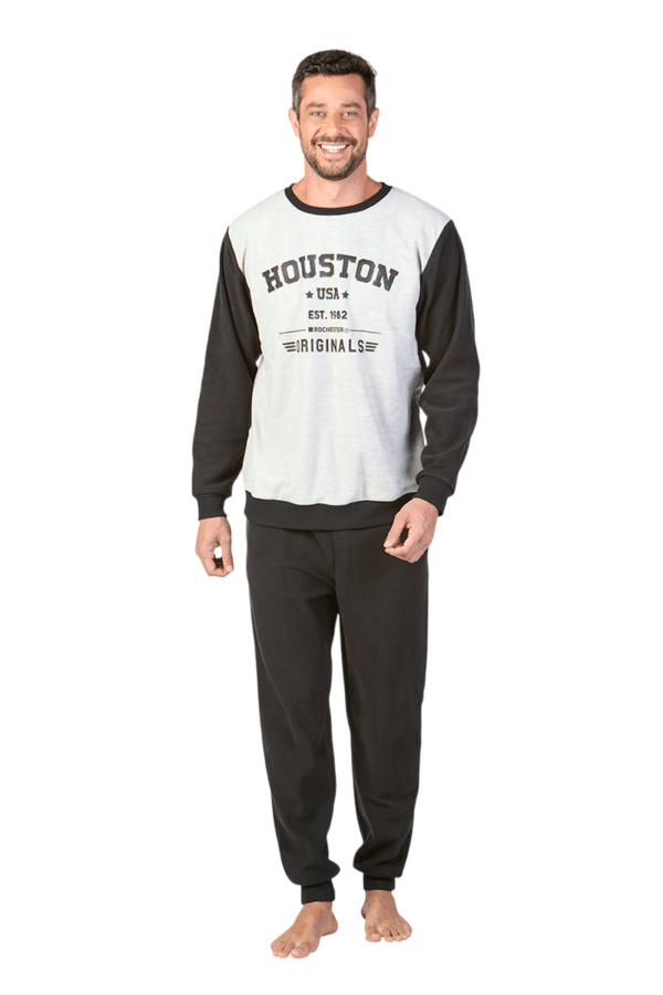 Pijama Micropolar Hombre Dos Tonos - Imagen 5
