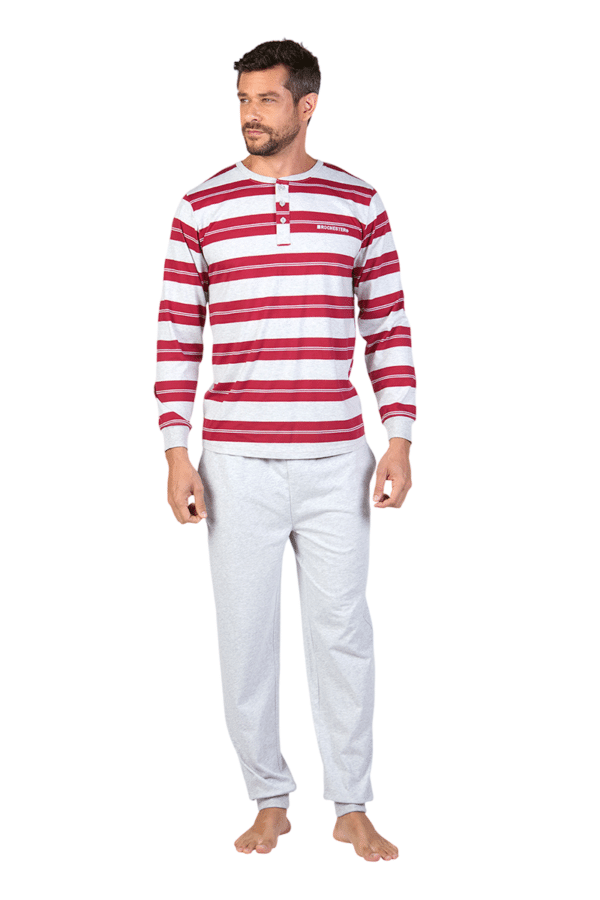 Pijama De Hombre Algodón a Rayas - Imagen 5