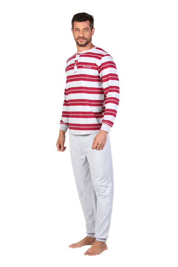 Pijama De Hombre Algodón a Rayas - Imagen 6