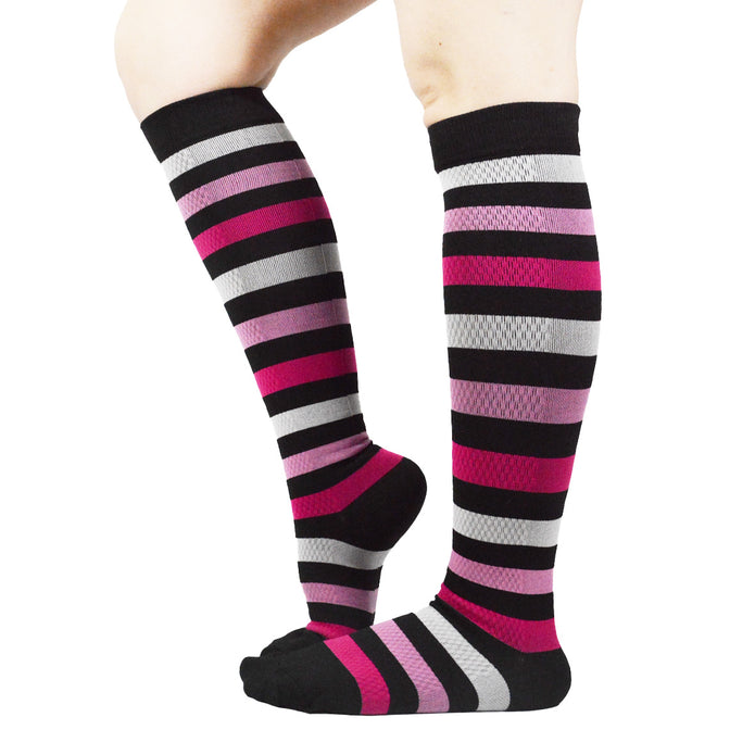 Bucaneras de Compresión Líneas Rosadas