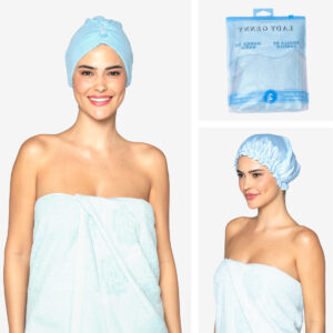 Set Toalla De Cabello & Gorro De Baño