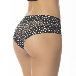 Pantaleta De Encaje Con Detalles Plateados - Imagen 6