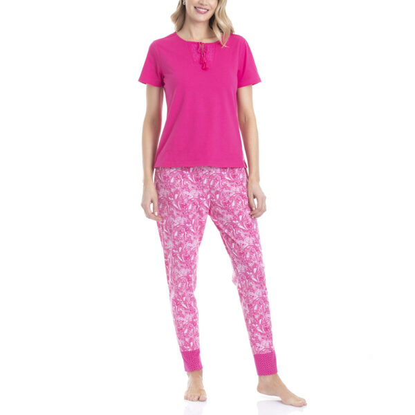 Pijama De Algodón Con Bordados Y Lazo Ajustable - Imagen 6