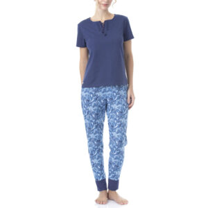 Pijama De Algodón Con Bordados Y Lazo Ajustable