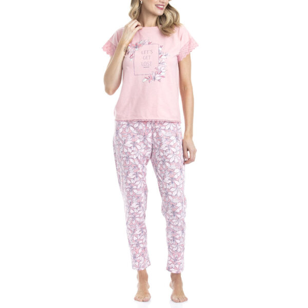 Pijama Estampado De Algodón Y Viscosa Para Mujer - Imagen 4