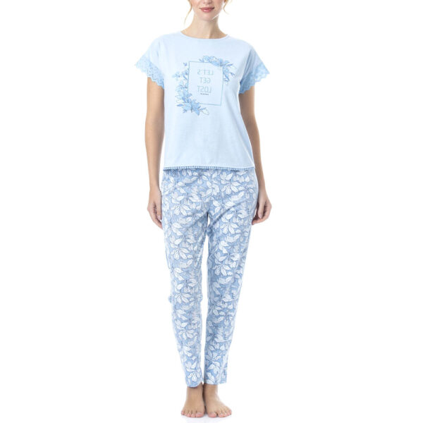 Pijama Estampado De Algodón Y Viscosa Para Mujer - Imagen 3