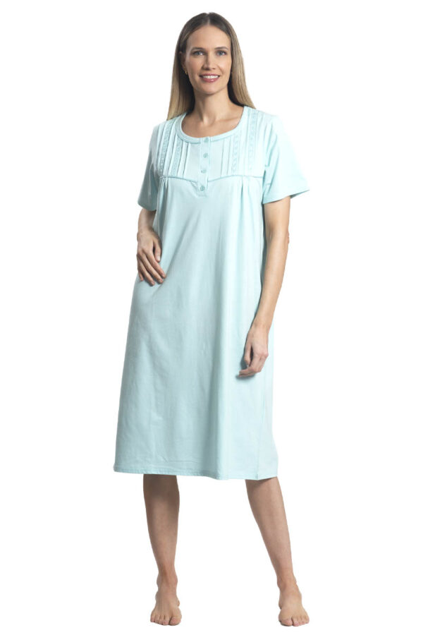 Camisa algodón liso con alforzas y pasacinta