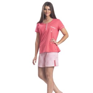 Pijama Algodón Short y Top con Botones