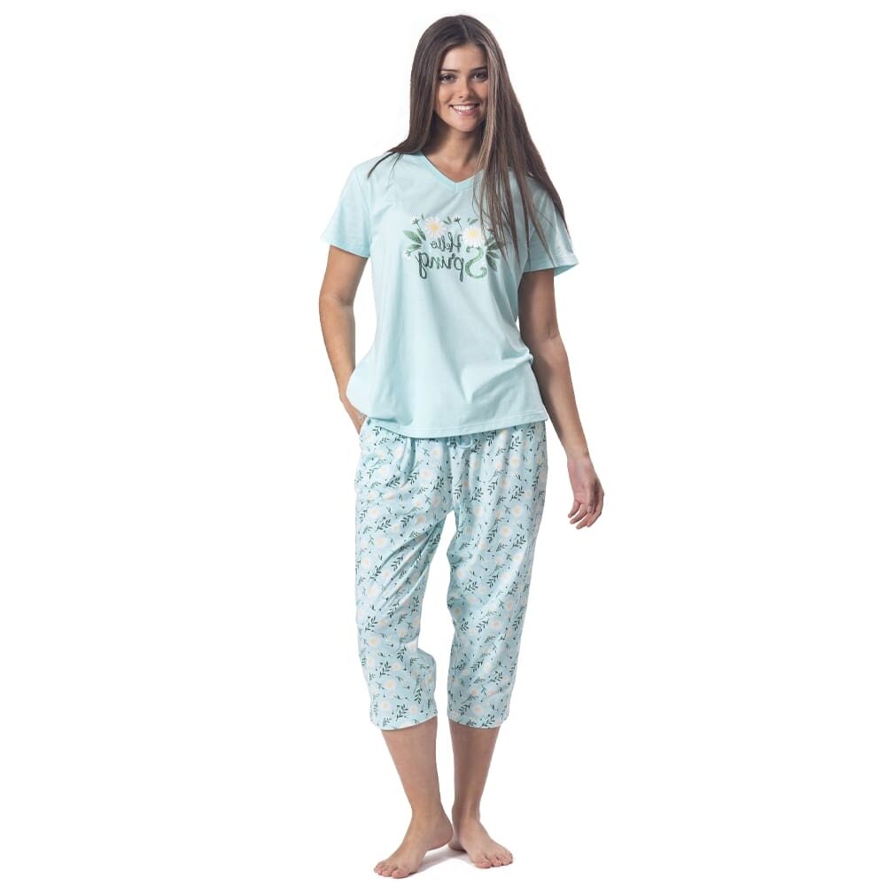 Pijama Algodón Capri Estampado Margaritas | Estilo Natural - Imagen 5
