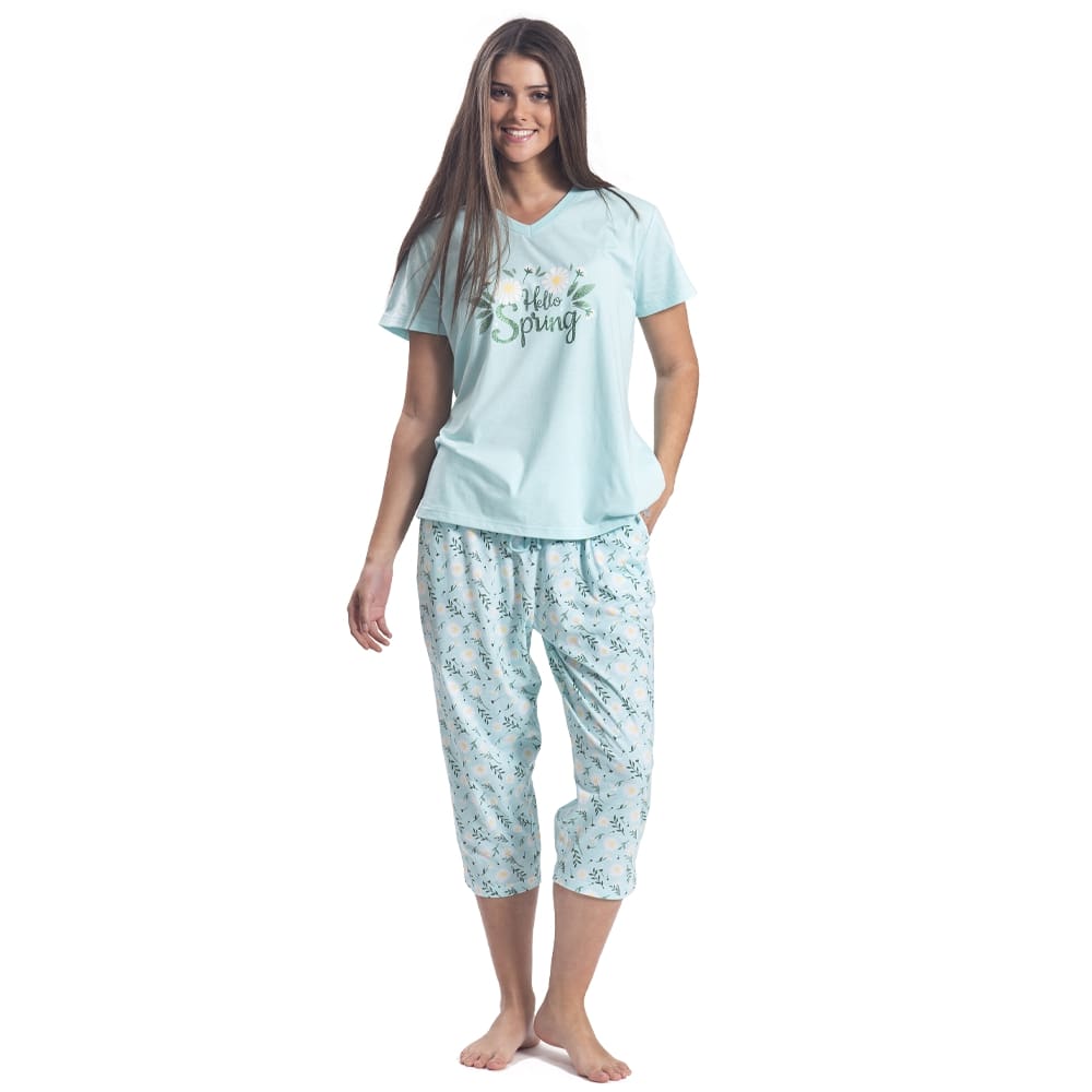 Pijama Algodón Capri Estampado Margaritas | Estilo Natural - Imagen 4