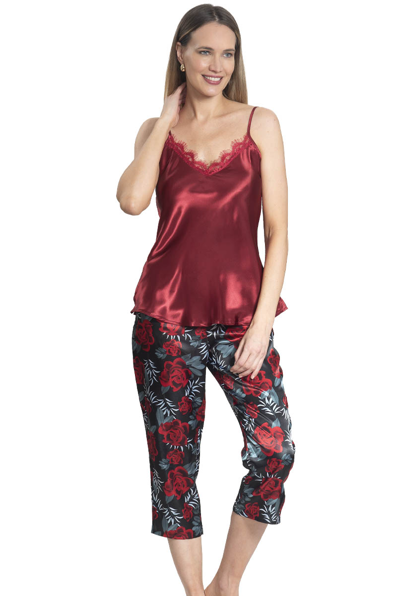 Pijama Satín Capri Top Pabilos Estampado | Estilo Natural - Imagen 5