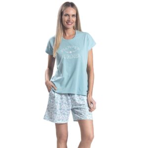 Pijama Algodón Short y Top con Elefantes