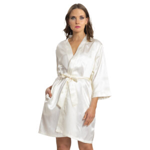 Bata Satín Liso Kimono | Elegancia Relajada