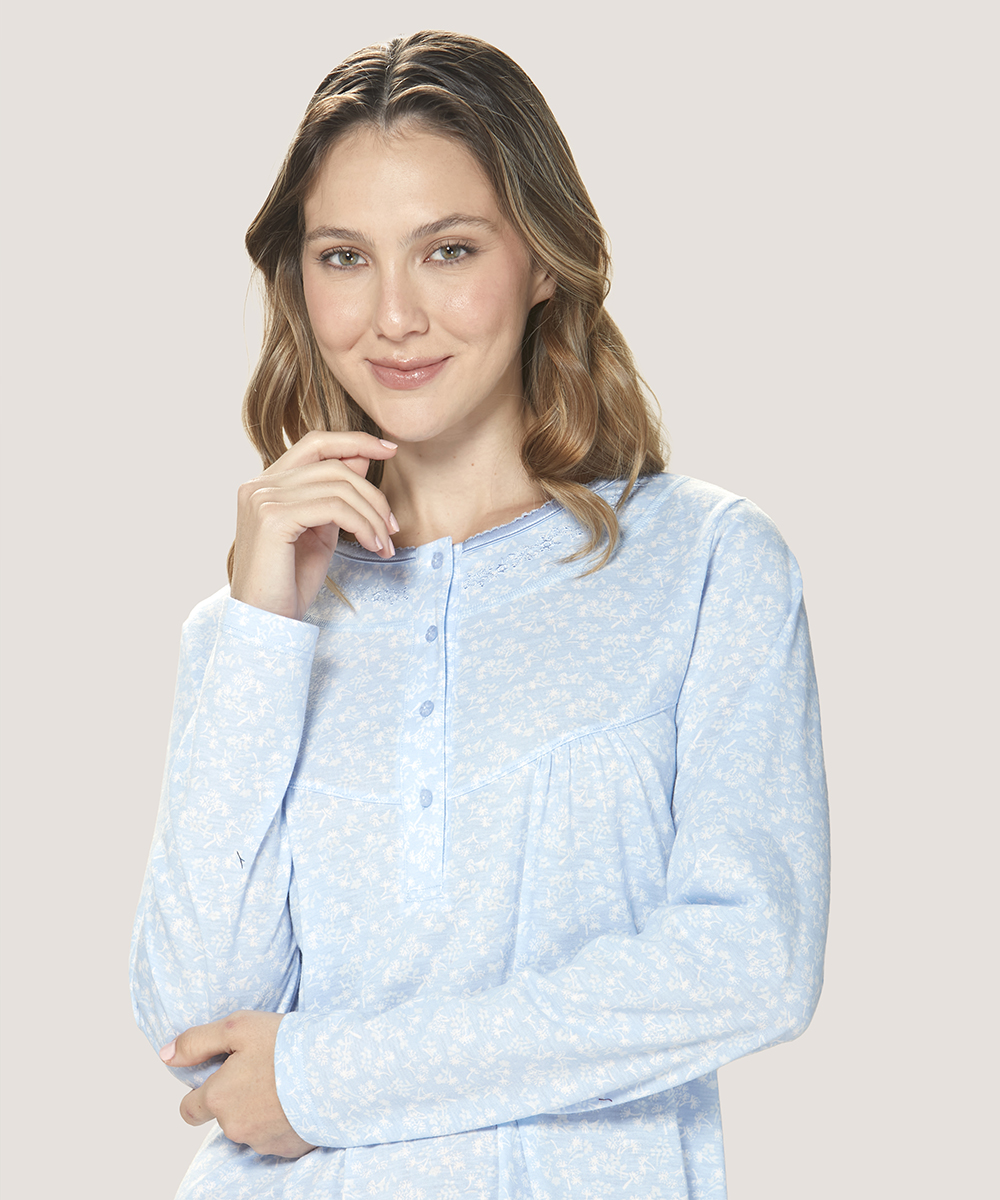 Camisa Cotton Floral Lady Genny | Comodidad Nocturna - Imagen 6