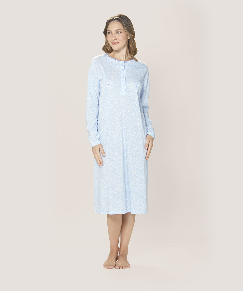 Camisa Cotton Floral Lady Genny | Comodidad Nocturna - Imagen 7