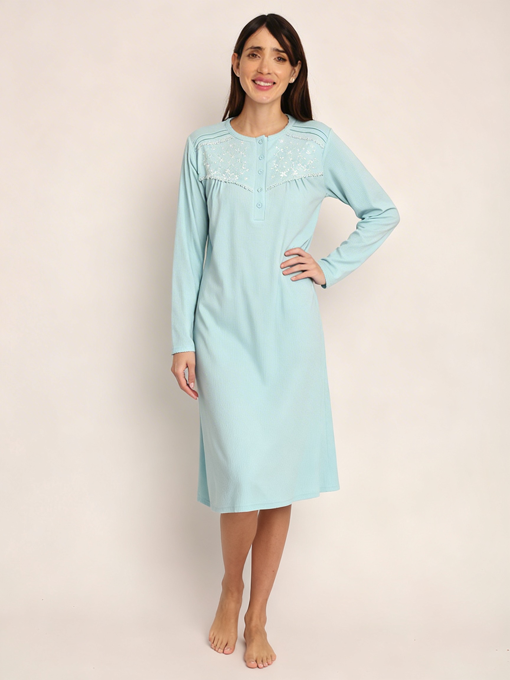 Camisa algodón acanalado con bordado | Confort y Suavidad