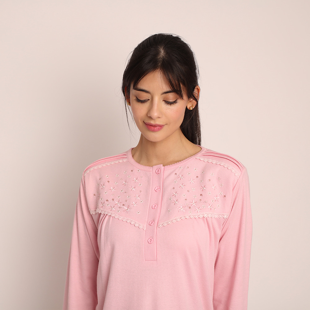 Camisa algodón acanalado con bordado | Confort y Suavidad - Imagen 17