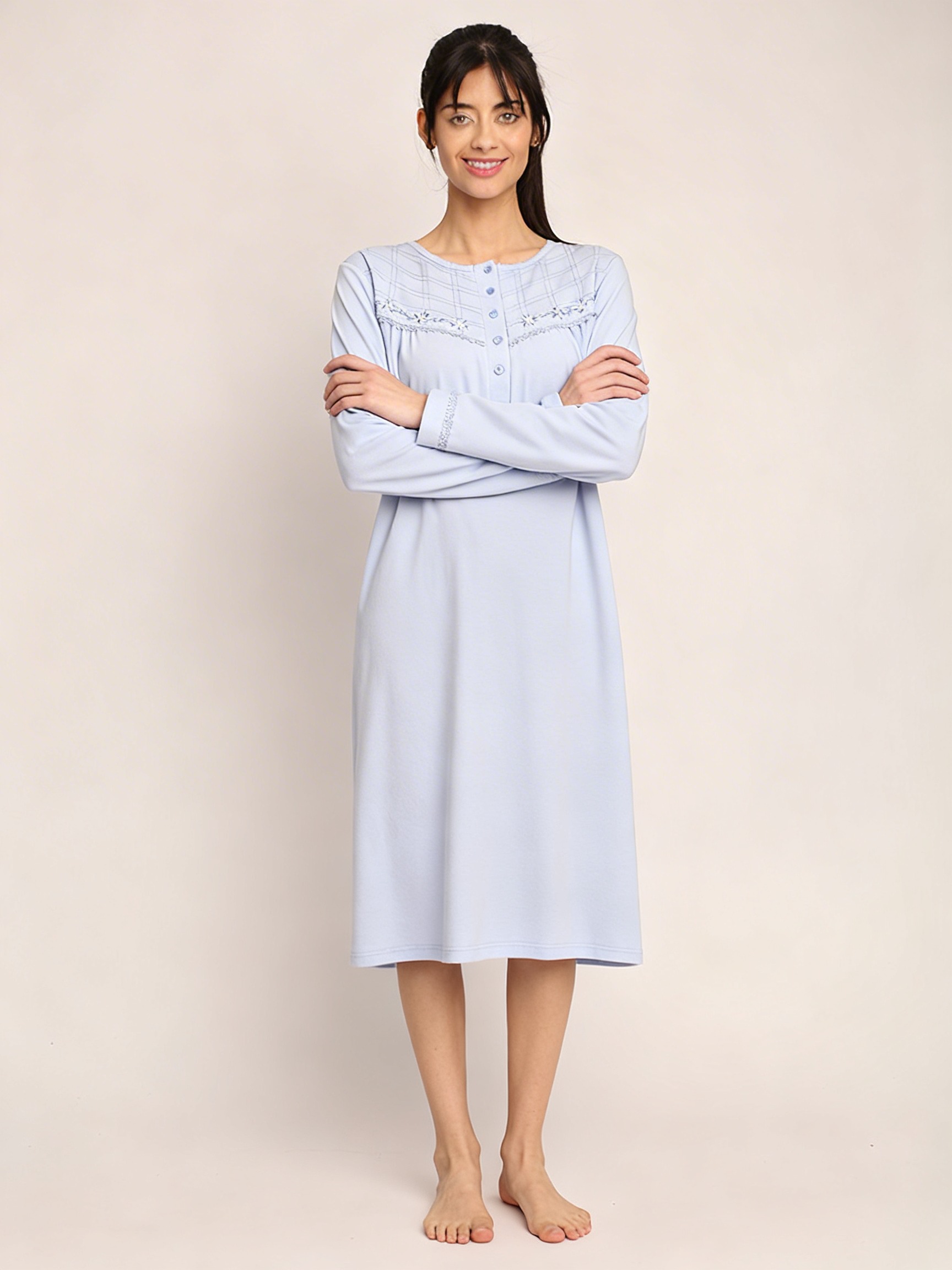 Camisa algodón liso con bordado tallas grandes | Confort - Imagen 6