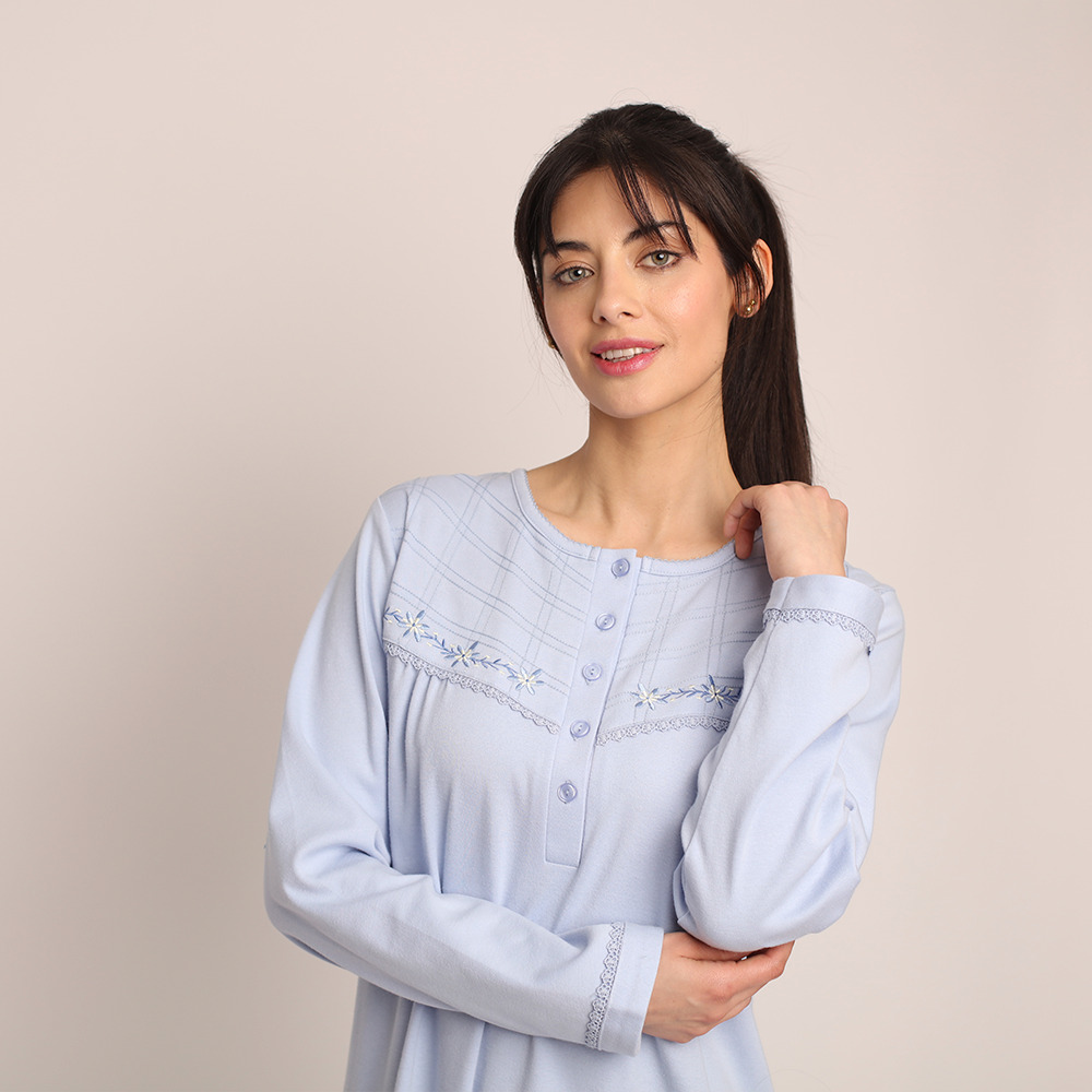 Camisa algodón liso con bordado tallas grandes | Confort - Imagen 9