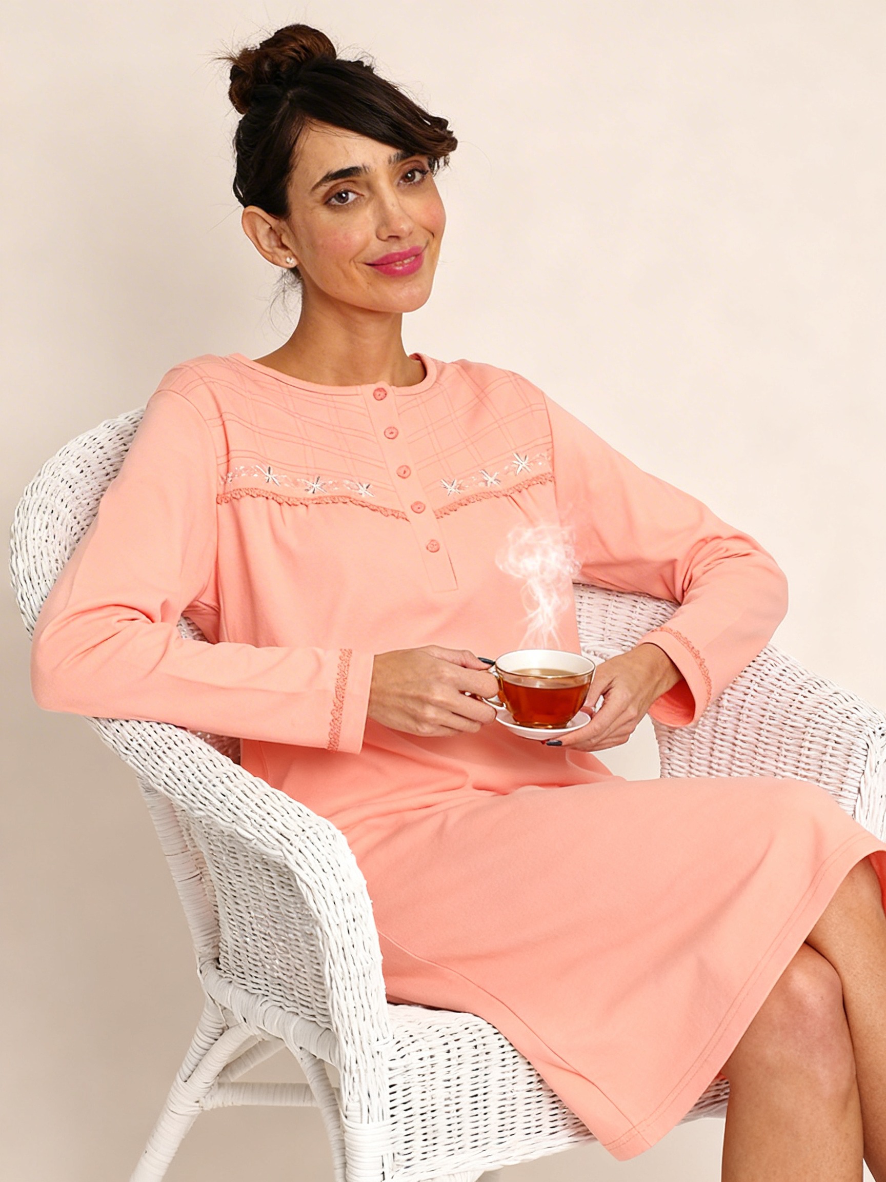 Camisa algodón liso con bordado tallas grandes | Confort - Imagen 11