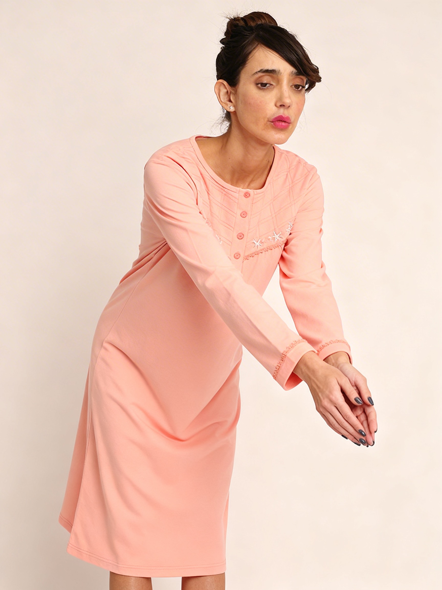 Camisa algodón liso con bordado tallas grandes | Confort - Imagen 12