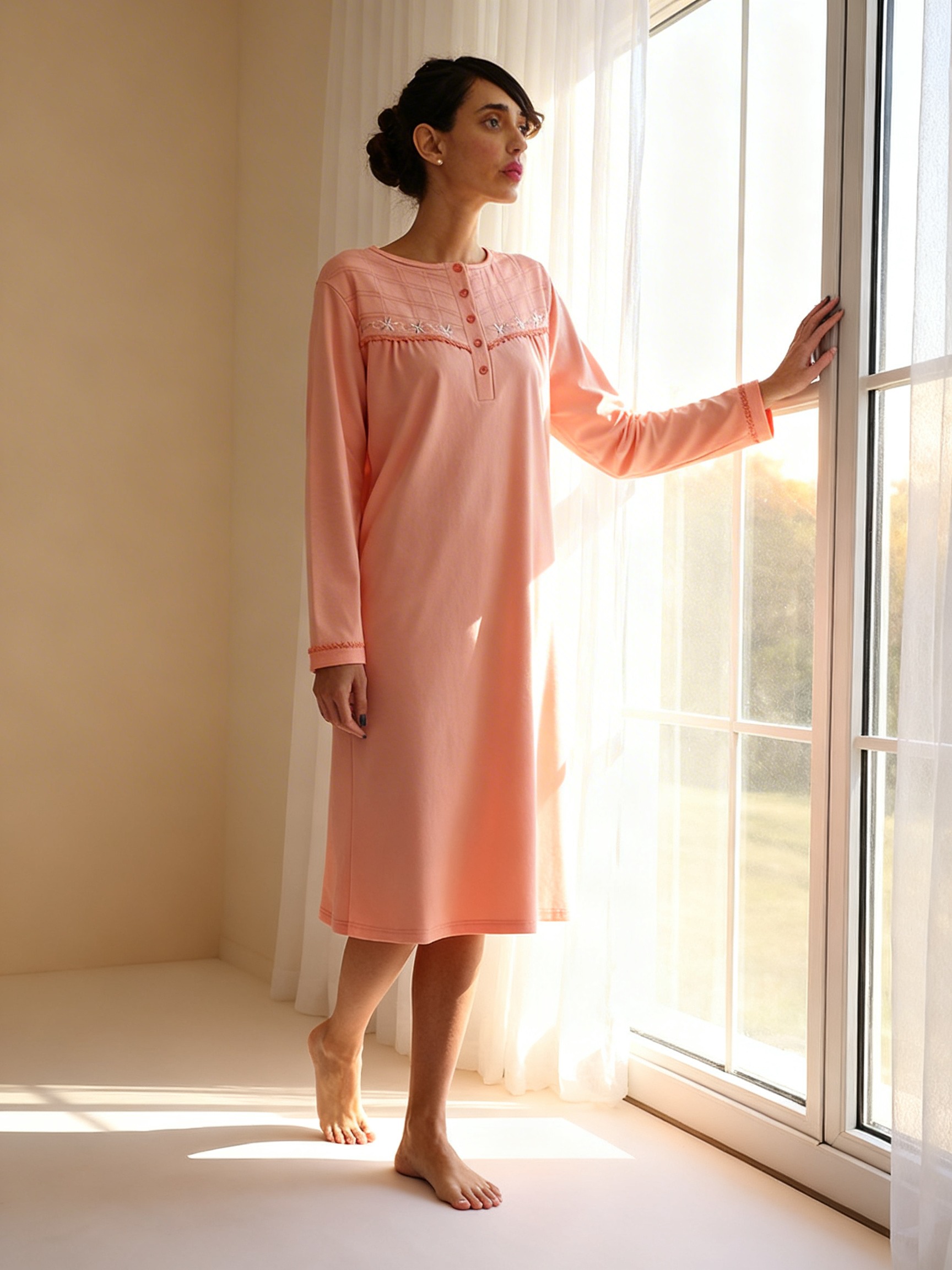 Camisa algodón liso con bordado tallas grandes | Confort - Imagen 13