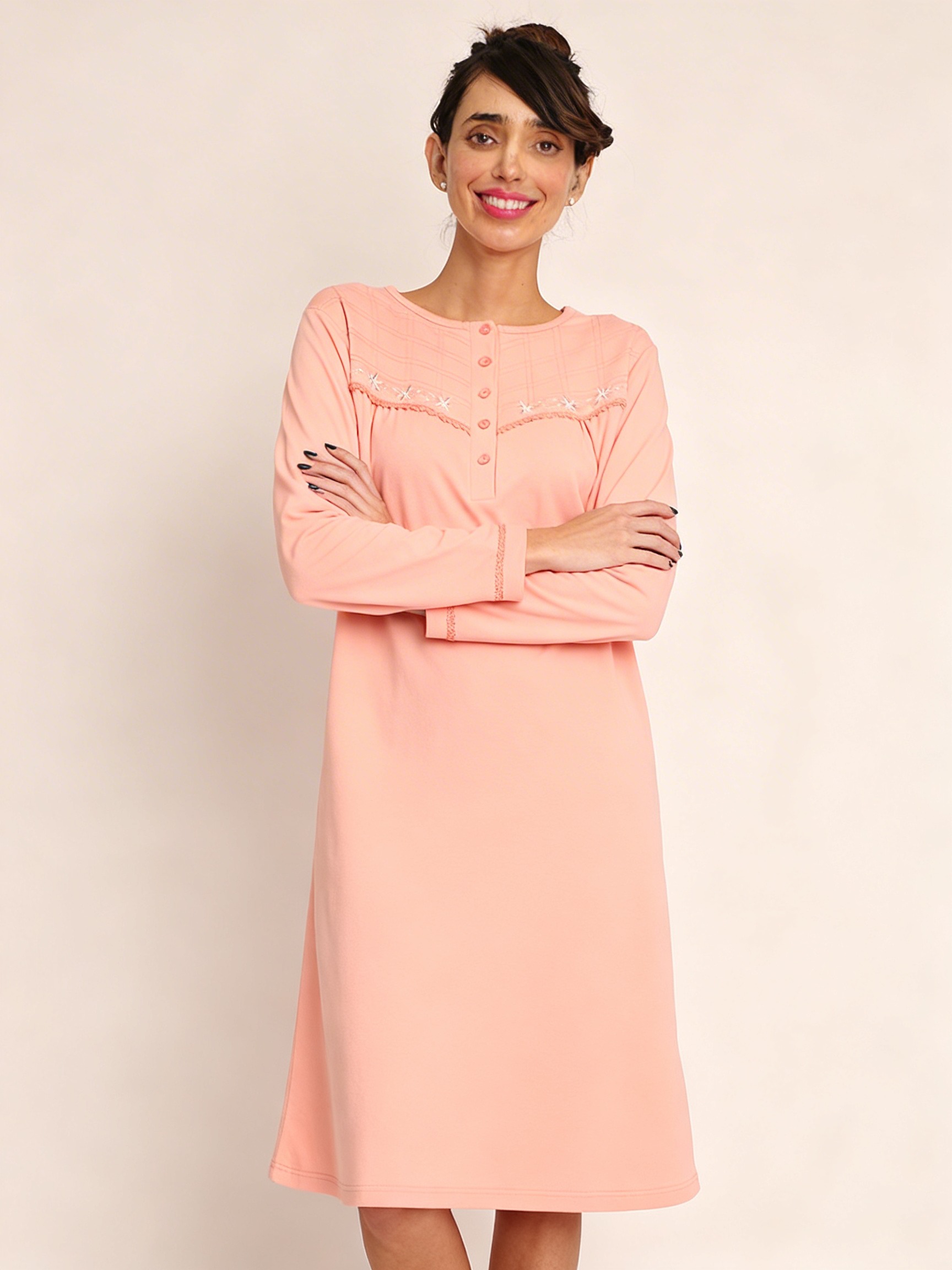 Camisa algodón liso con bordado tallas grandes | Confort - Imagen 16