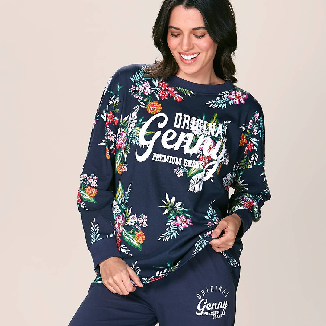 Conjunto Pijama Algodón Floreado Lady Genny - Imagen 8