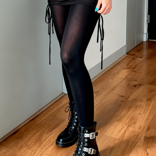 Panty Polar Negra con Pie | Máxima Calidez y Comodidad