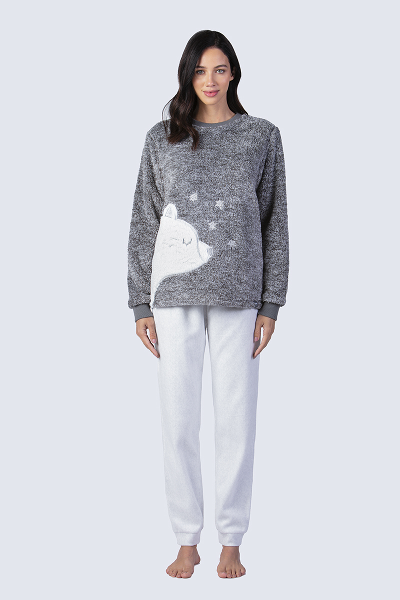 Pijama Polar Peluche Mujer