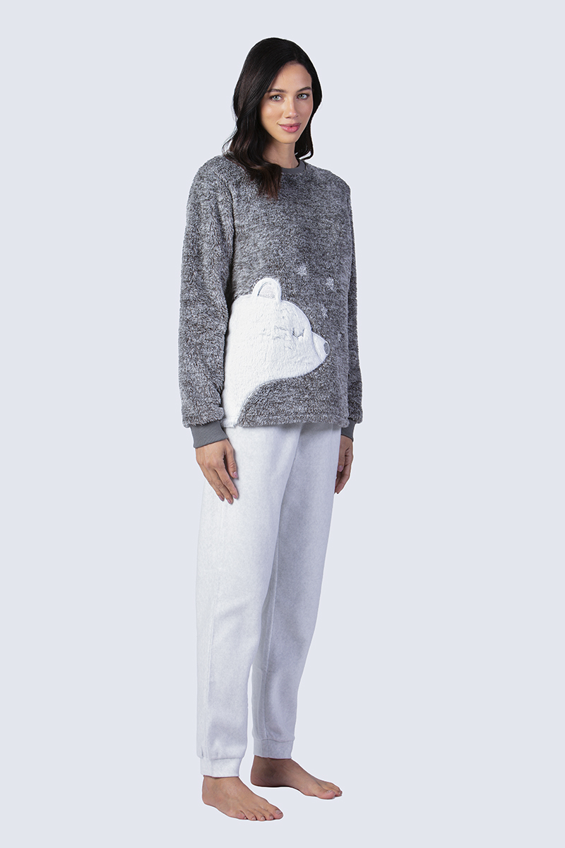 Pijama Polar Peluche Mujer