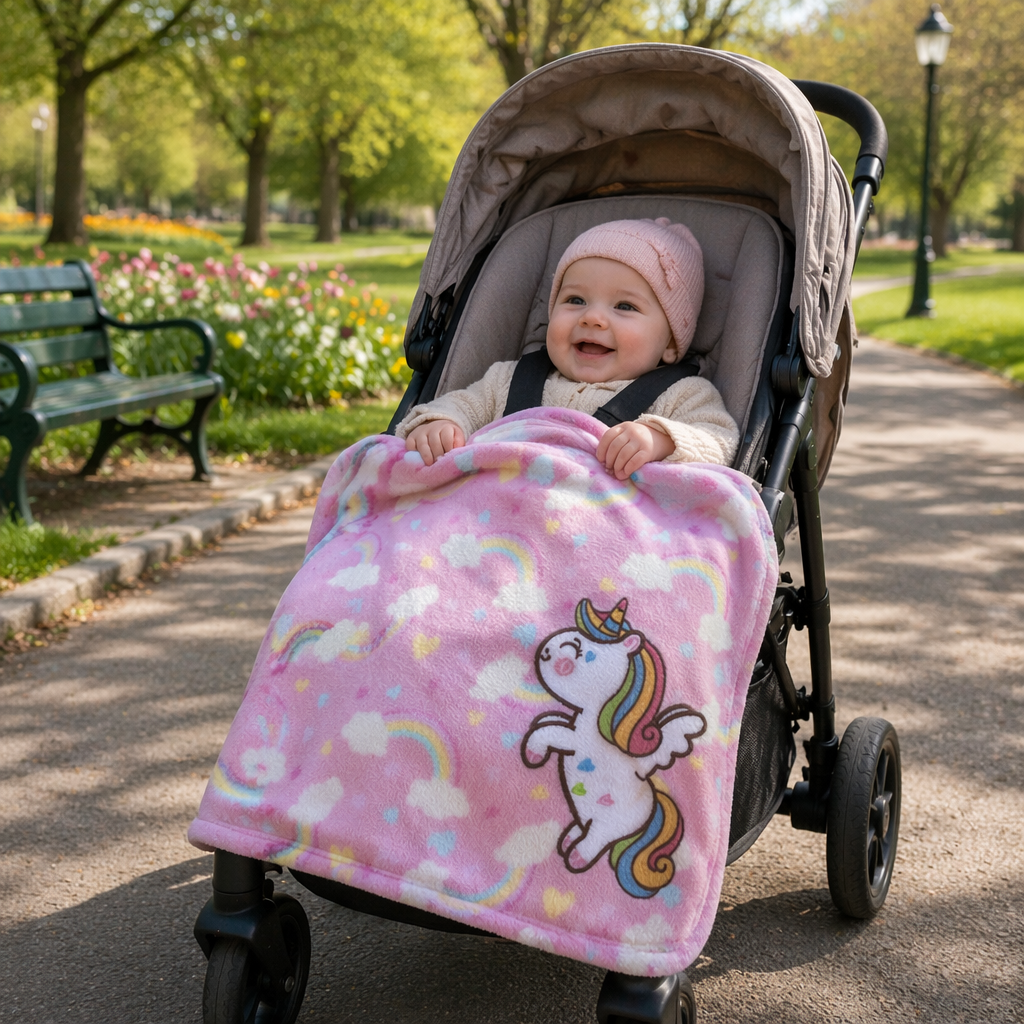 Manta extra suave bebe unicornio | Maximo confort y calor
