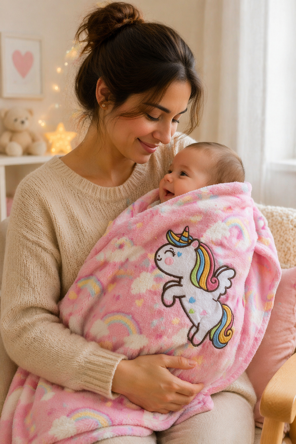Manta extra suave bebe unicornio | Maximo confort y calor