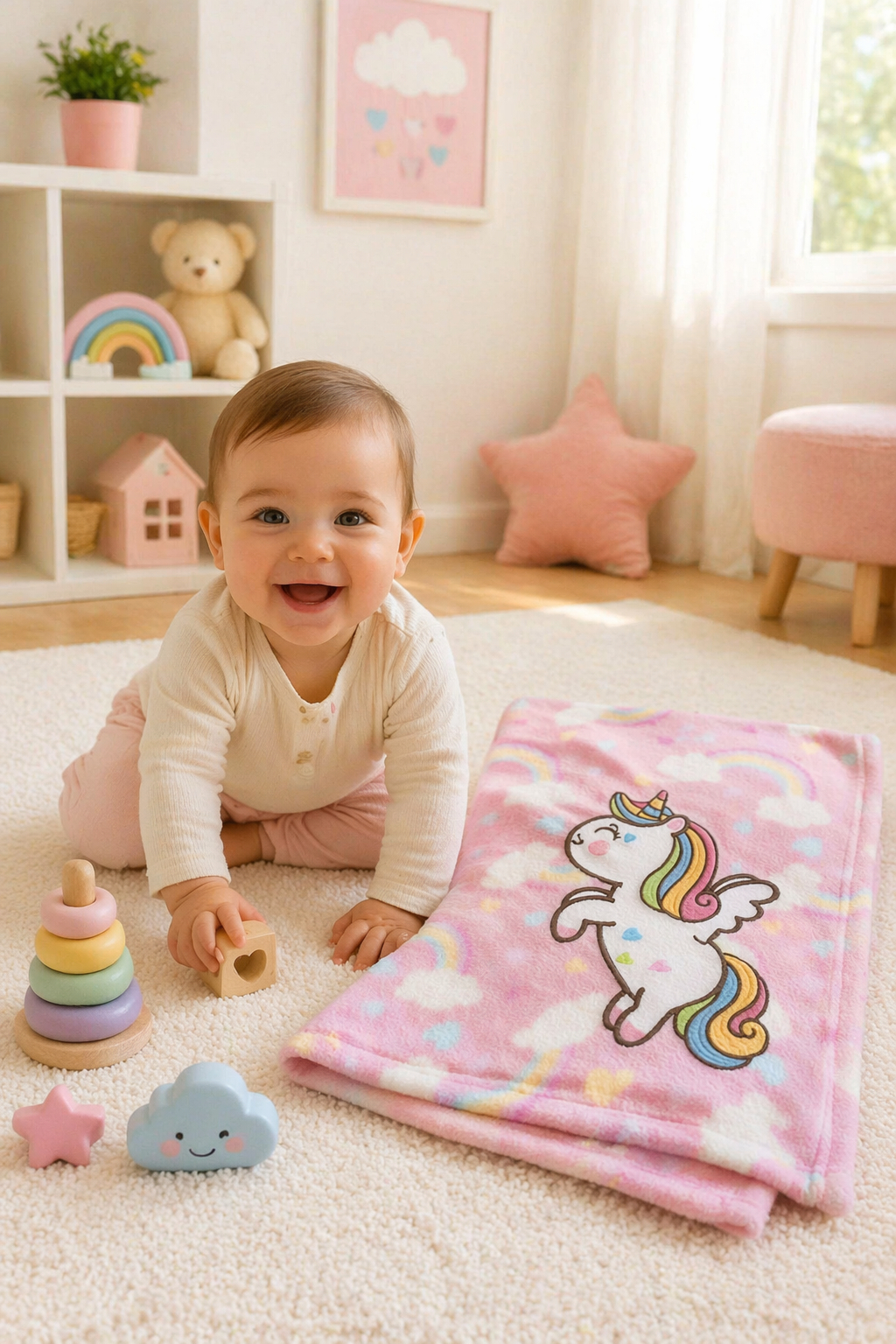 Manta extra suave bebe unicornio | Maximo confort y calor