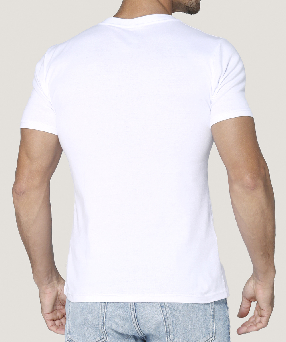 Camiseta Cotton Rib Manga Corta Cuello En V