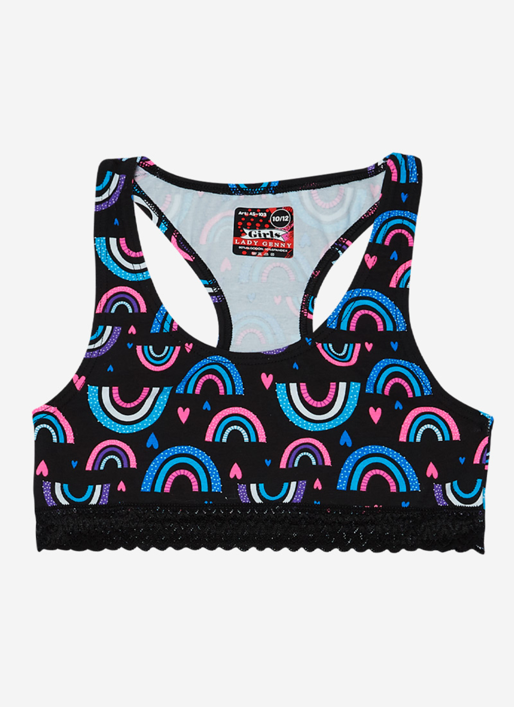 Top de Algodón Estampado con Encaje