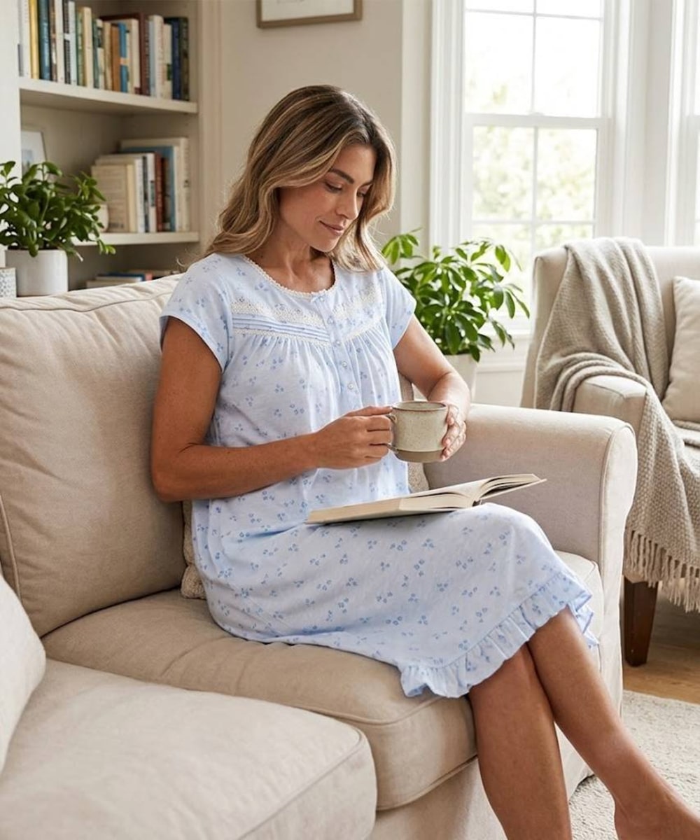 Camisa de dormir estampada | Frescura y Estilo Mediterráneo